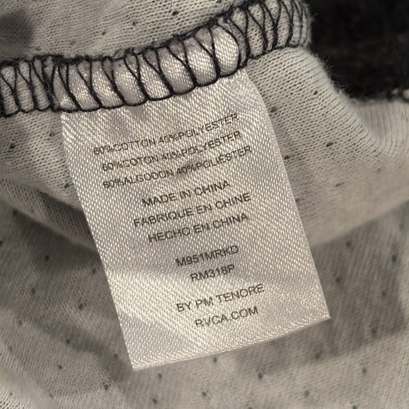 RVCA men’s grey pullover hooded shirt size large - Picture 8 of 8
